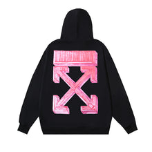 OW three-dimensional square arrow pattern pullover hooded sweater