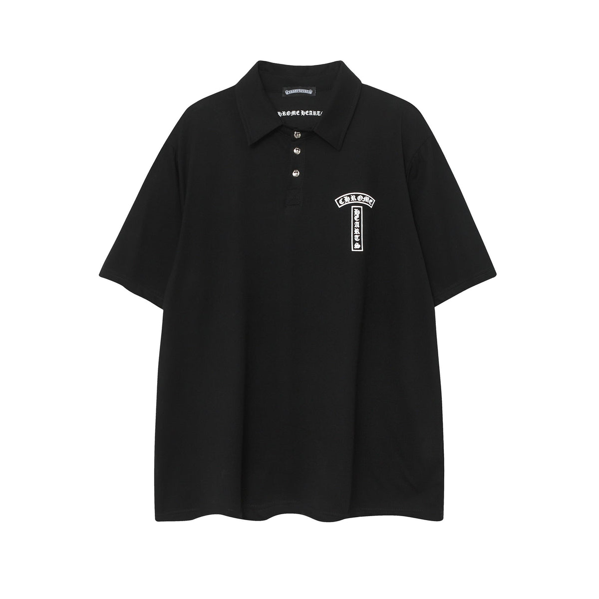 CHH  Heart T Shirts Sanskrit horseshoe print lapel polo shirt versatile short sleeve