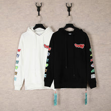 OW cartoon pattern arrow hooded sweater
