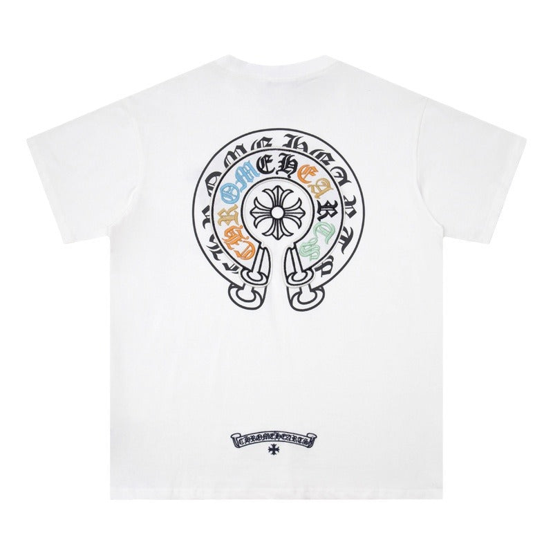 CHH Heart T Shirts Horseshoe Patch Embroidery Short Sleeve T-Shirt