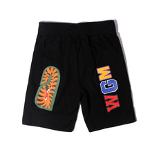 Bathing ape Bape Shorts Solid Color Letter Shark WGM Printed Five-Point Pants Straight Beach Pants