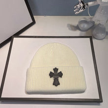CHH  Heart Beanie Vintage Cross Wool Knitted Hat