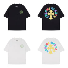 CHH Heart T Shirts Cross Print Short Sleeve T-Shirt Loose