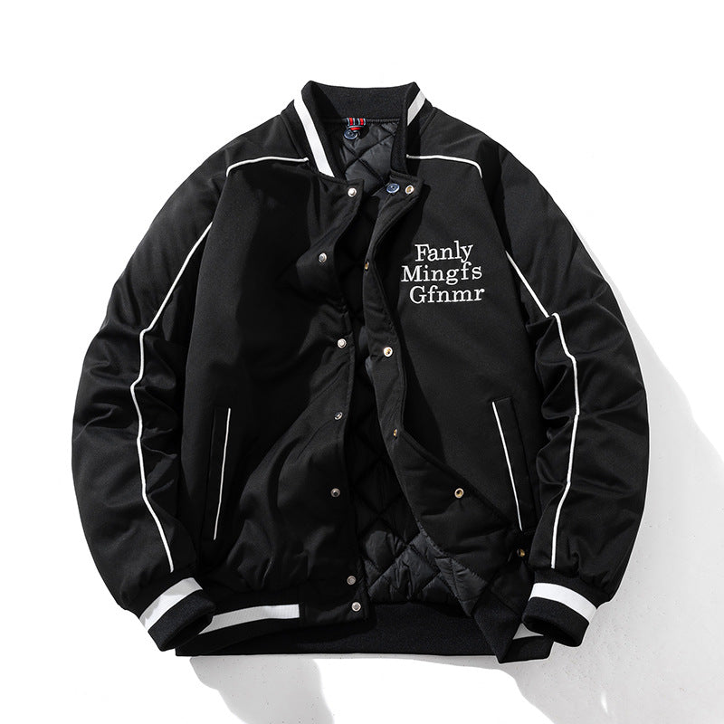 Mens Vintage Jackets Baseball Suit Embroidered Jacket Hooded Flight Suit Cotton Suit