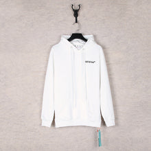 OW embroidered square arrow pattern hooded sweater