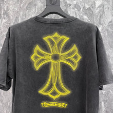 CHH Heart T Shirts Washing Water Sanskrit Cross Foam Pulp Short Sleeve