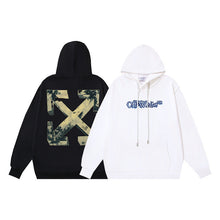OW oil painting series arrow pattern pullover hooded sweater