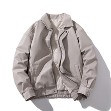 Mens Vintage Jackets Vintage PU Leather Jacket Padded Pilot Bike Leather Jacket