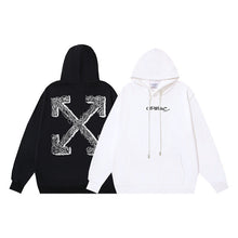 OW twine arrow pencil print pullover hooded sweater