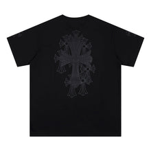 CHH Heart T Shirts Croix Cross Color Embroidery Printed Short Sleeve T-Shirt Loose