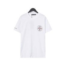 CHH Heart T Shirts Croix Cross Leather Printed Short Sleeve T-Shirt