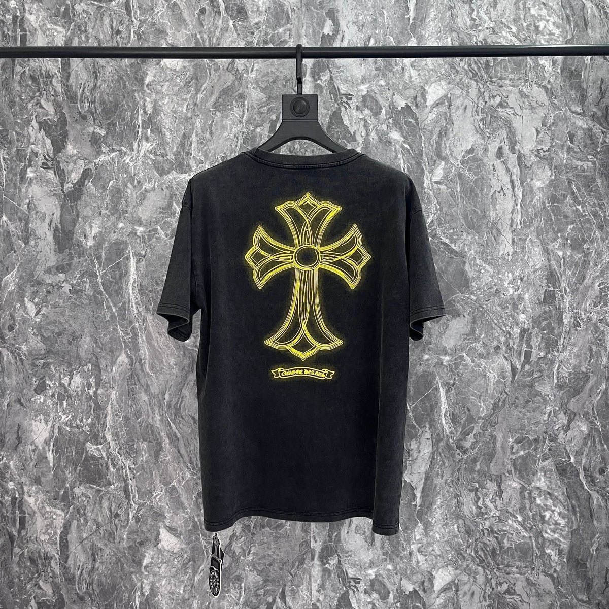 CHH Heart T Shirts Washing Water Sanskrit Cross Foam Pulp Short Sleeve