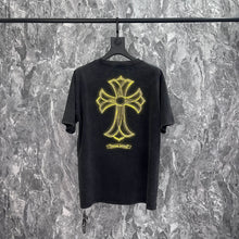 CHH Heart T Shirts Washing Water Sanskrit Cross Foam Pulp Short Sleeve