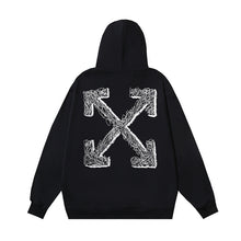 OW twine arrow pencil print pullover hooded sweater