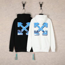 OW Ice Cube Arrow Pattern Pullover Hooded Sweater