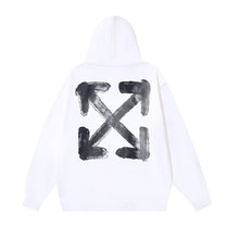 OW three-dimensional arrow pattern pullover hooded sweater