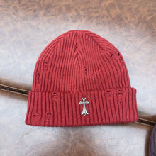 CHH  Heart Beanie Knitted Hat Women's Thick Wool Hat Cross Cold Hat