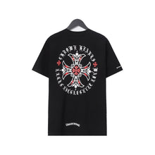CHH Heart T Shirts Croix Cross Leather Printed Short Sleeve T-Shirt
