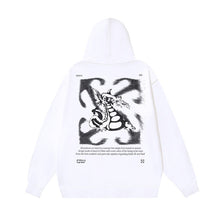 OW Lettered Dragon Arrow Print Hooded Sweatshirt