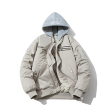 Mens Vintage Jackets Padded Thickened Baseball Jacket Hooded Embroidered Cotton Jacket