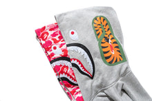 Bathing Ape Bape Hoodie Grey Pink Double Hood Cardigan Zip Hooded Fleece Shark