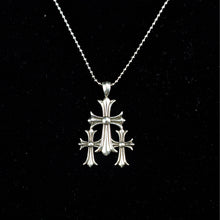 Chrome Hearts Necklace Cross Pendant Men's Vintage Thai Silver Letter Bead Necklace