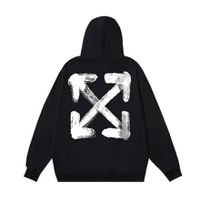 OW three-dimensional arrow pattern pullover hooded sweater