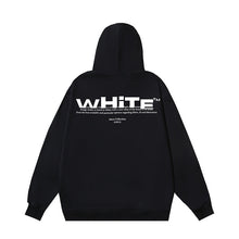 OW incomplete letter print pattern pullover hooded sweater