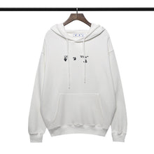 OFF Grey Melting Arrow Pattern Hooded Sweatshirt