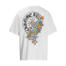 CHH Heart T Shirts Cross Leather Print Short Sleeve T-Shirt Loose