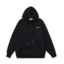 OW Sanskrit alphabet arrow print hooded sweater