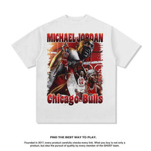 Nba T Shirt Vintage Basketball Star Character Printed Short-Sleeved T-shirt Washed Old Fashion Brand Men's Pure Cotton
