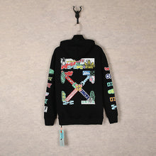 OW cartoon pattern arrow hooded sweater
