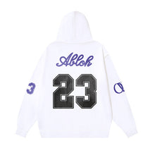 OW No. 23 OW micro-label pattern printed hooded sweater
