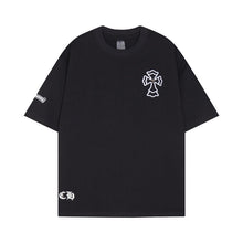 CHH Heart T Shirts Cross Print Short Sleeve T-Shirt Loose