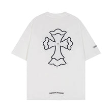 CHH Heart T Shirts Cross Print Short Sleeve T-Shirt Loose
