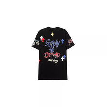 CHH Heart T Shirts Croix Cross Color Leather Printed Short Sleeve T-Shirt