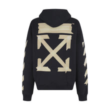 OW letter arrow pattern pullover hooded sweater