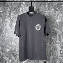 CHH Heart T Shirts Cross Leather Print Short Sleeve T-Shirt Loose