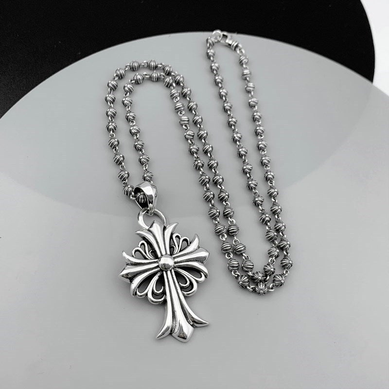 Chrome Hearts Necklace Classic Cross Flower Men's and Women's Design Pendant