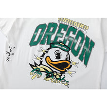 Travis Scott T Shirts x Mitchell x Ness Oregon Duck Hand-Reawn Short Sleeve