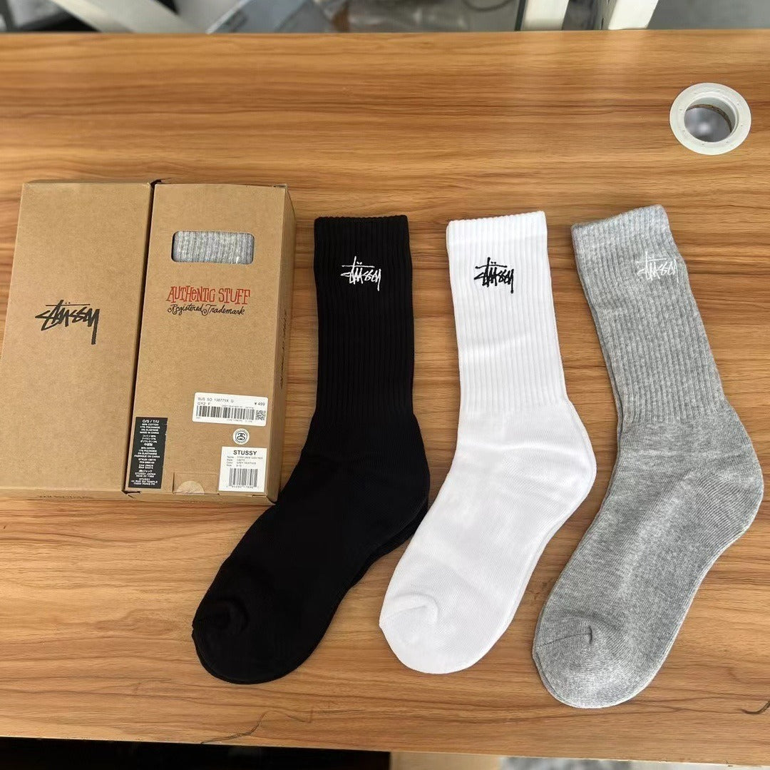 Stussy socks tall tube men's and women's sports towel bottom thickened shock-absorbing cotton outdoor basketball