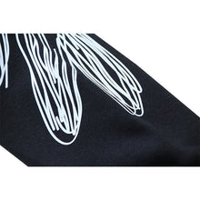 OW diagonal striped wavy line print hooded sweater