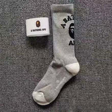 Bathing Ape Bape Socks Ape Head Towel Bottom Socks Men's and Women's Color Sports Trend Brand Long Tube Skateboard