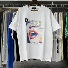 Purple T Shirts Sexy red lips beautiful women Printed cotton casual short sleeves men and women