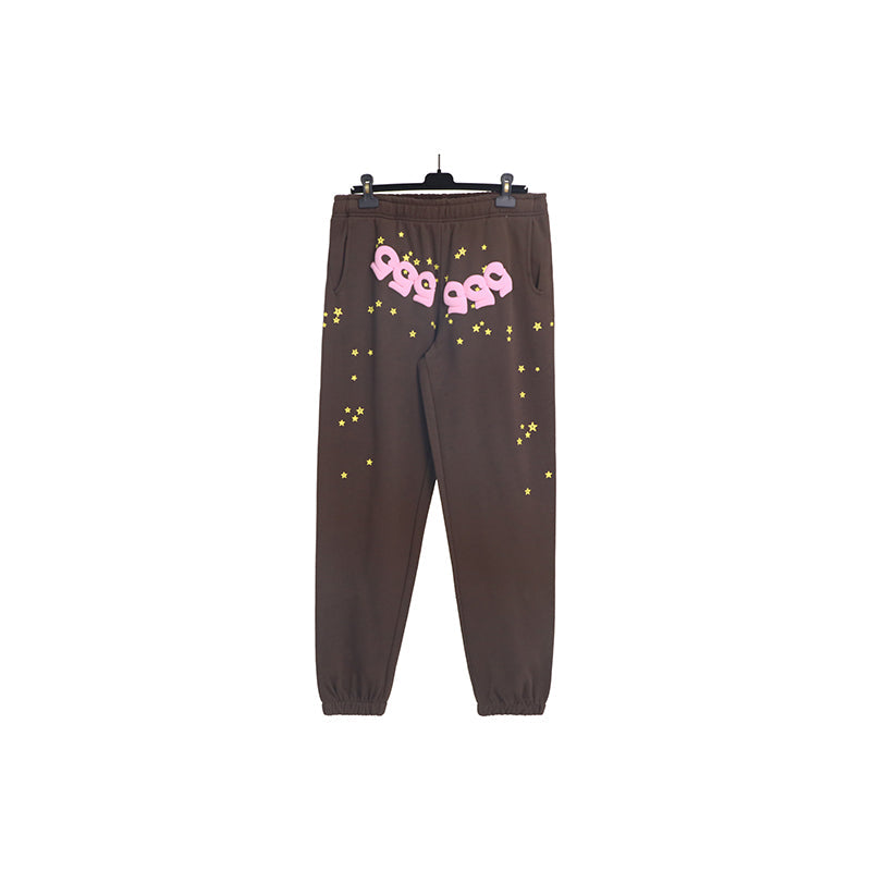 Sp5der Sweatpants Cobweb Puff Print Pure Cotton