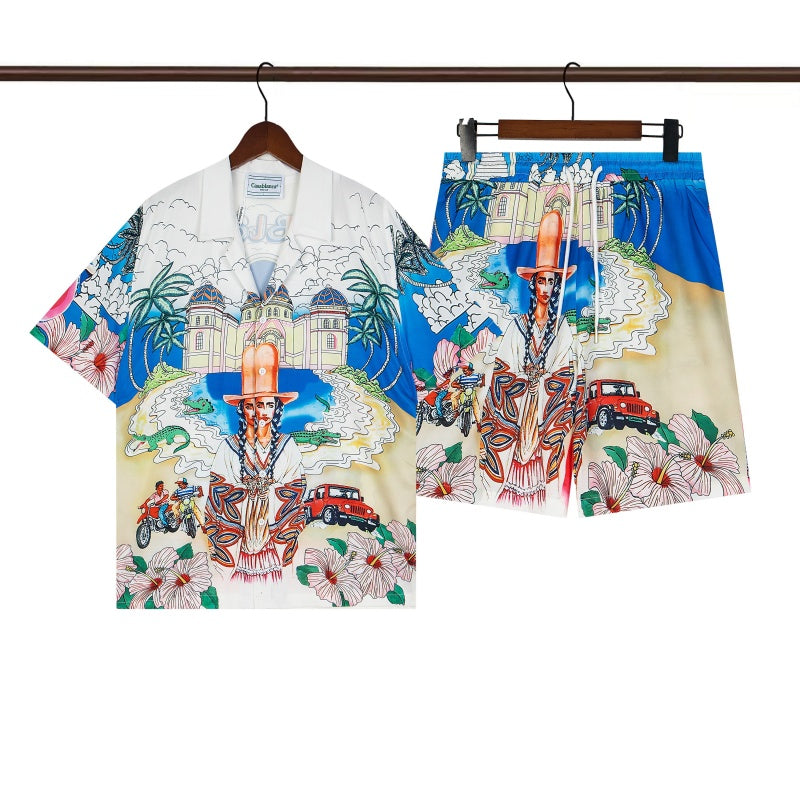 Casablanca Beach Shirt & Shorts Set Casual Summer Vacation/Travel Wear (Sold Separately)