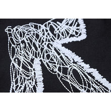 OW twine arrow pencil print pullover hooded sweater