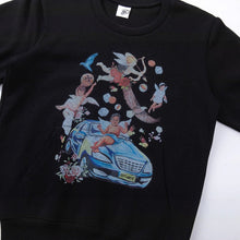 OW Car Angel Pattern Pullover Hooded Sweater
