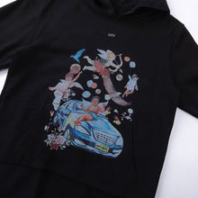 OW Car Angel Pattern Pullover Hooded Sweater